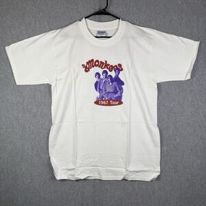 Vintage The Monkees Shirt Size Large  1967 Tour Cotton 1995 Rhino Records White